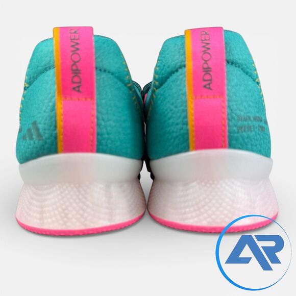 Adidas Adipower Weightlifting 3 Shoes Men\'s Size 9.5 Teal White Pink JP9871